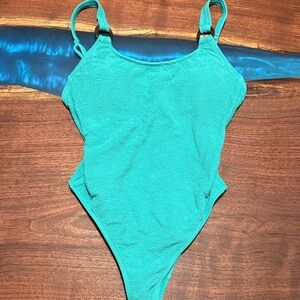 Shade & Shore Teal Textured One-Piece Swimsuit